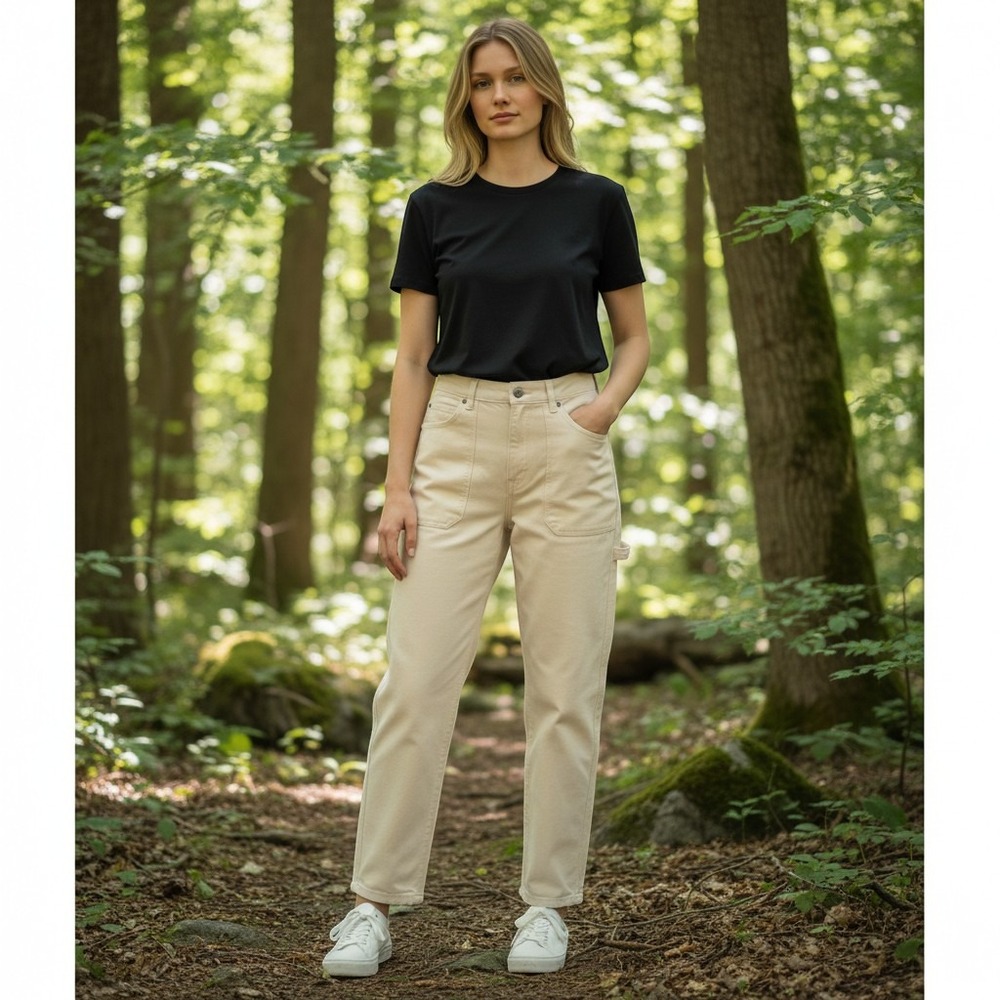 Jason Wu Edit Cassandra High Rise Wide Leg Jeans Eggshell Off White Size 30 NEW